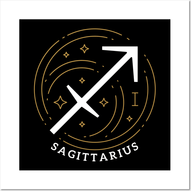 Sagittarius Zodiac Star Sign Birthday Gift T-Shirt Wall Art by JaeSlaysDragons